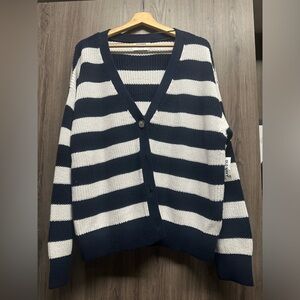 Oversized striped cardigan